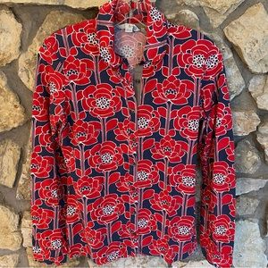 Boden Jersey Knit Floral Shirt Size 4